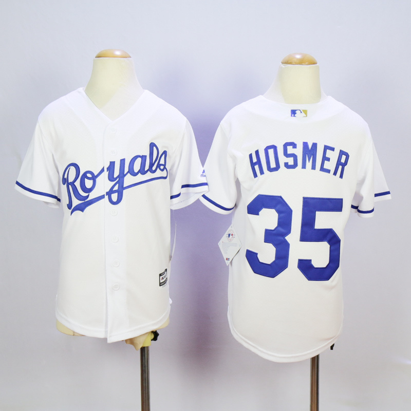 Youth Kansas City Royals #35 Hosmer White MLB Jerseys->->Youth Jersey